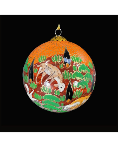 Boule de Noël en papier mâché "Les amis de la forêt"