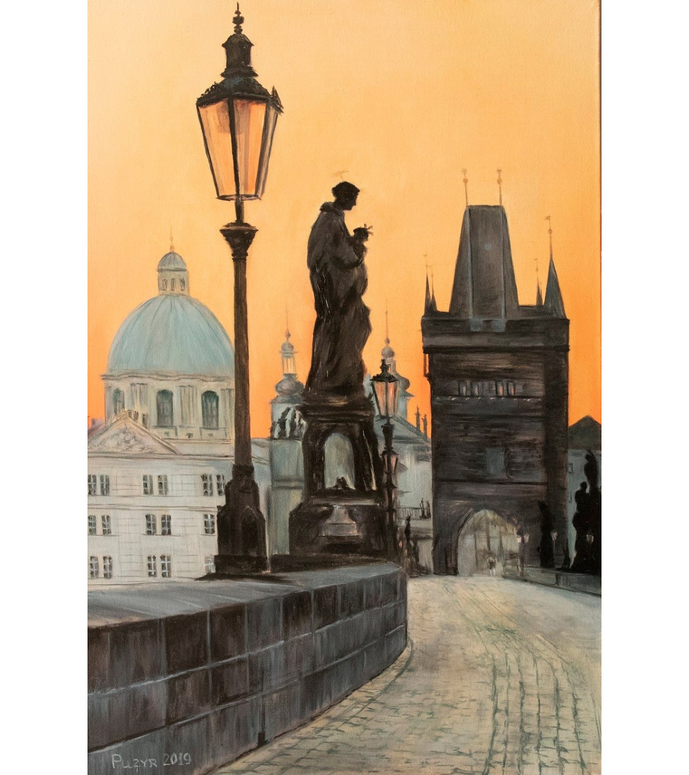 Prague – Peinture urbaine à l'huile, Oleksandr Puzyr