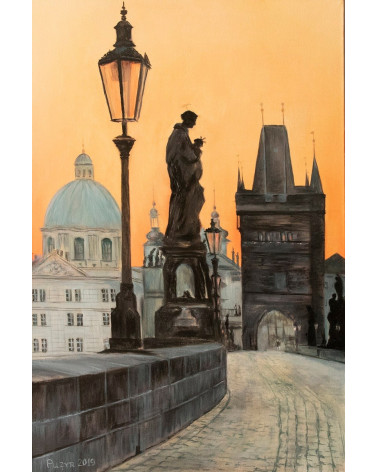 Prague – Peinture urbaine à l'huile, Oleksandr Puzyr