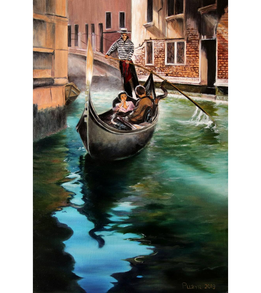 VENISE AU FIL DE L'EAU – Peinture urbaine à l'huile, Oleksandr Puzyr