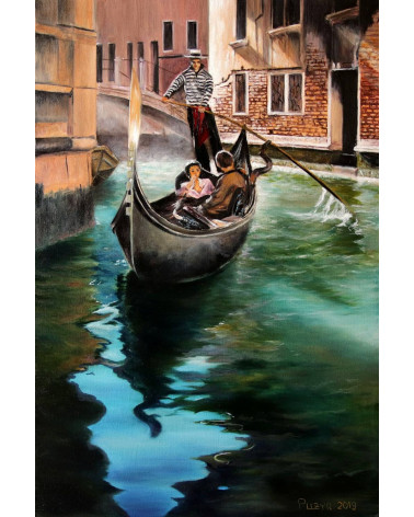 VENISE AU FIL DE L'EAU – Peinture urbaine à l'huile, Oleksandr Puzyr