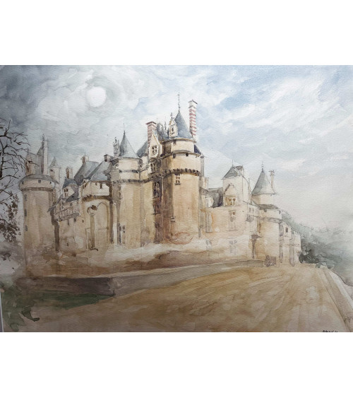 Aquarelle du Château d'Ussé