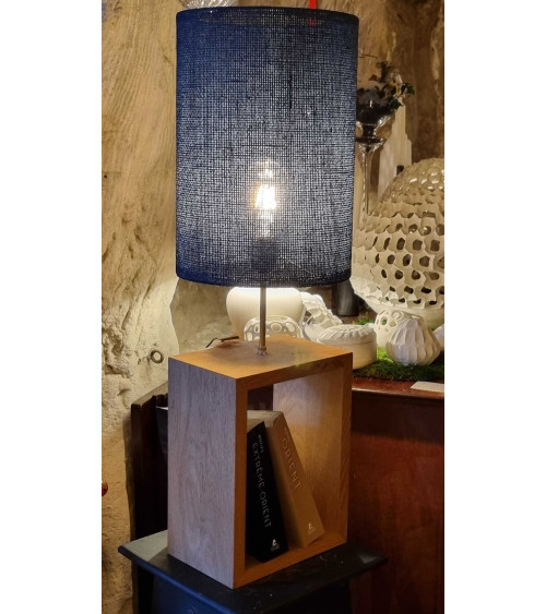 Lampe à poser contemporaine chêne et jute