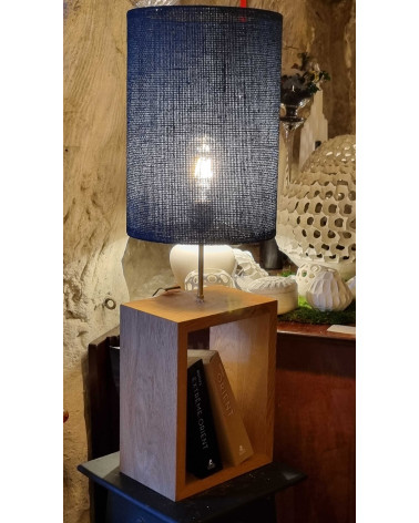 Lampe à poser contemporaine chêne et jute