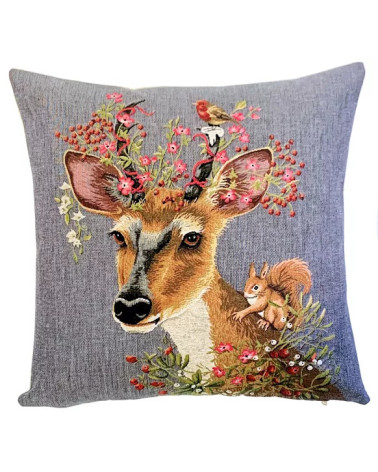 Coussin Cerf et écureuil