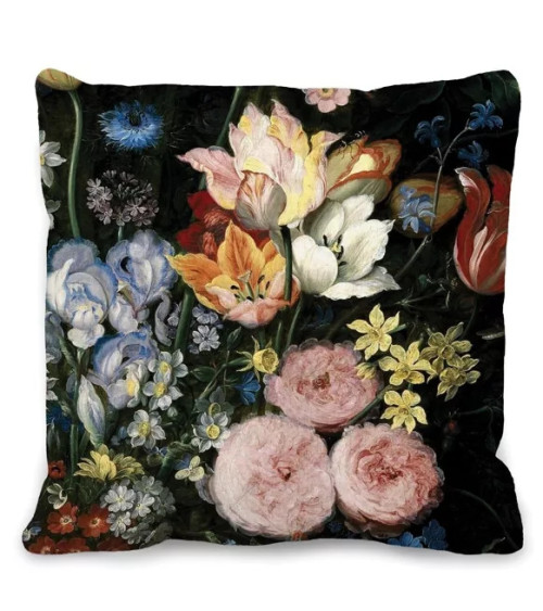 Housse de coussin baroque et fleuri