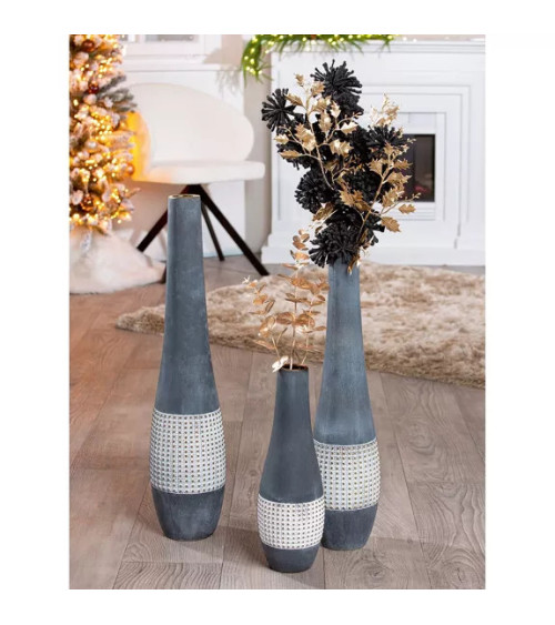 Vase de sol en céramique anthracite pour souligner avec élégance votre