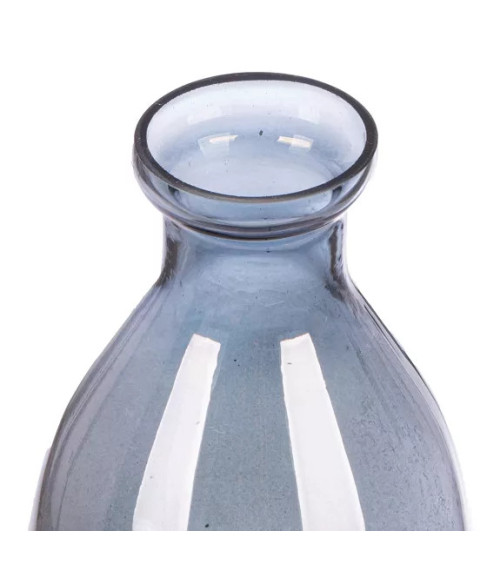 Vase bouteille en verre gris et argent aux accents résolumentcontempor