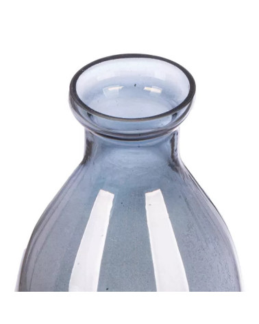 Vase bouteille en verre gris et argent aux accents résolumentcontempor