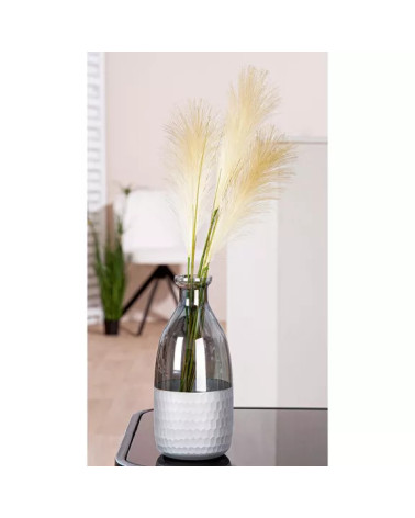 Vase bouteille en verre gris et argent aux accents résolumentcontempor