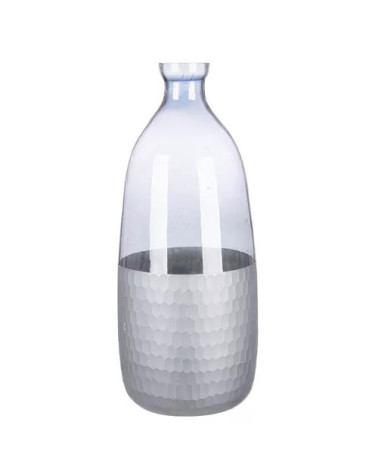 Grand vase Canus en verre gris et argenté