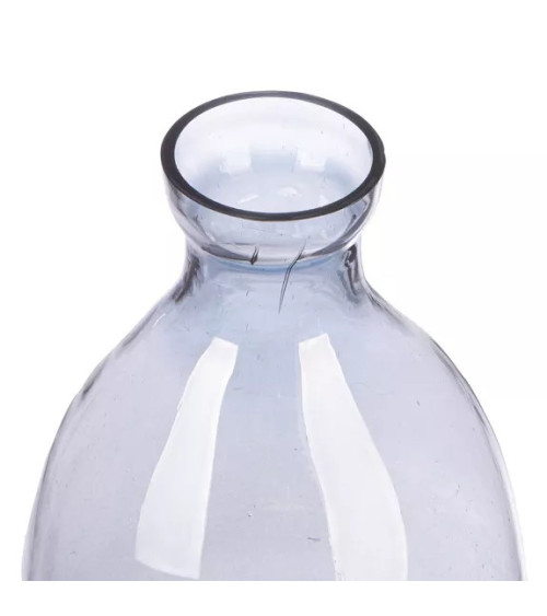 Grand vase Canus en verre gris et argenté