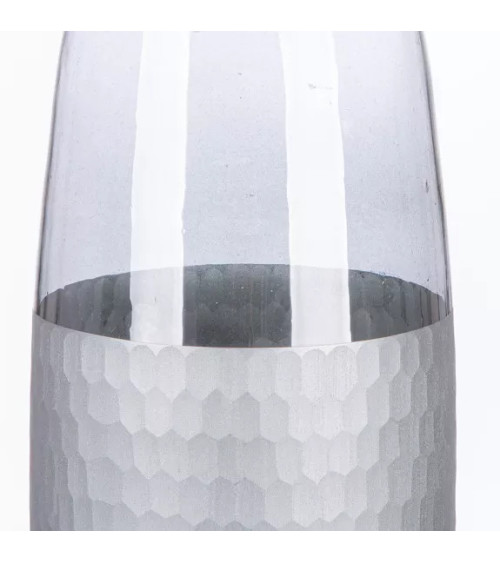 Grand vase Canus en verre gris et argenté