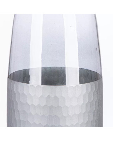 Grand vase Canus en verre gris et argenté
