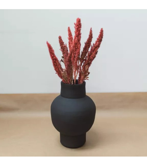 Vase en céramique noire mate Parme