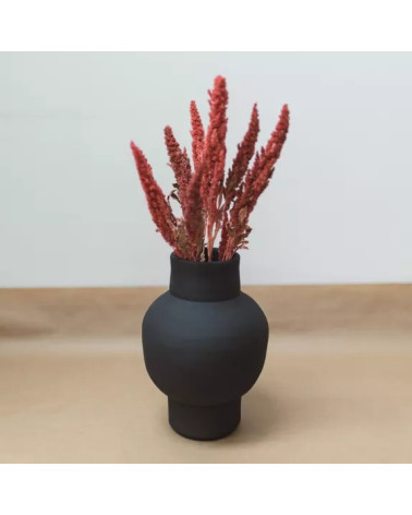 Vase en céramique noire mate Parme
